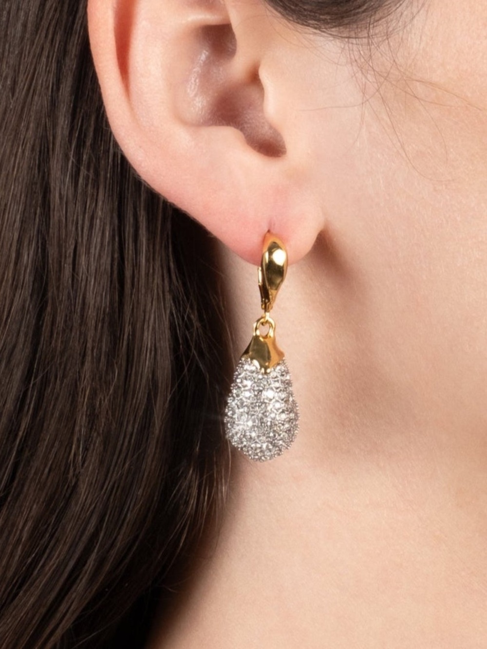 Alexis Bittar Solanales Crystal Pavé Teardrop Leverback Earring - Picture 2 of 4